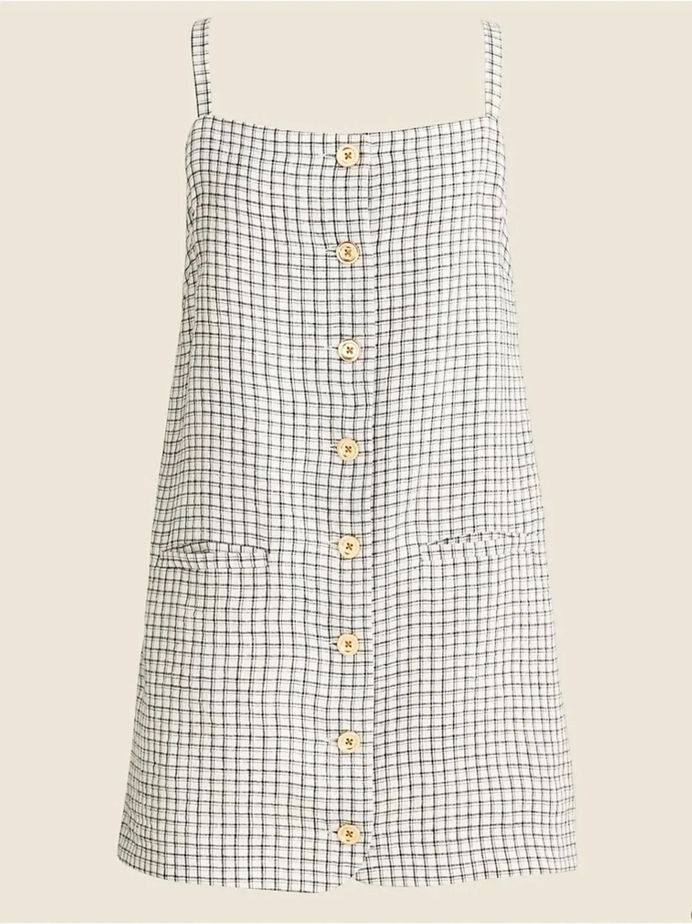 J. Crew Claudia Mini Dress in Plaid‎ Linen